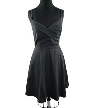 A.B.S. By Allen Schwartz Black White Dress Polka Dot Sweetheart Neck Zipper Sz 8